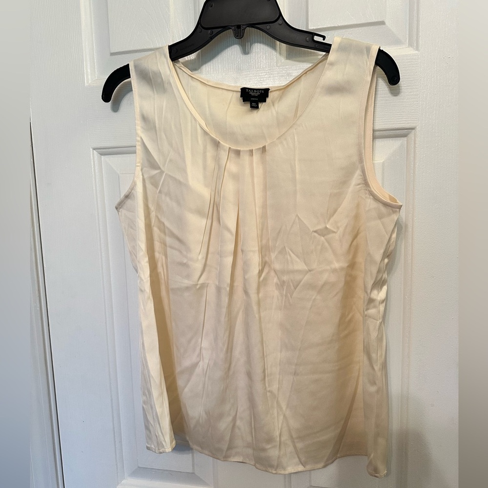 Talbots Sleeveless Blouse Cream Size 12P